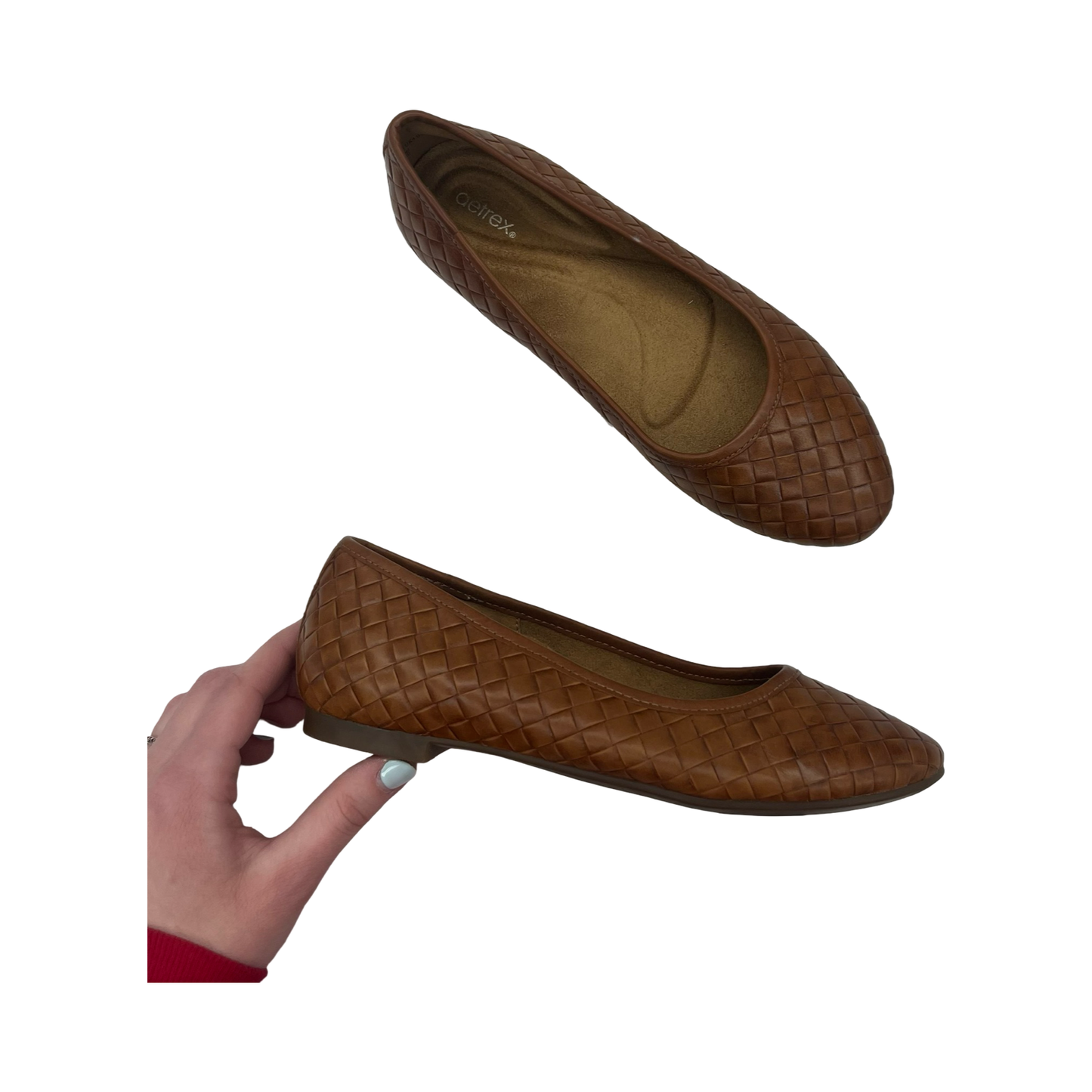 Shoes Flats By Aetrex In Tan, Size:6.5