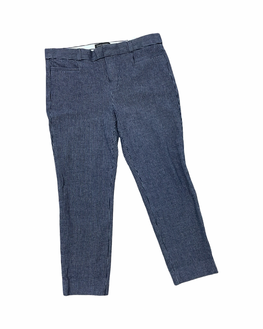 Pants Cropped By Banana Republic In Blue & White, Size:10