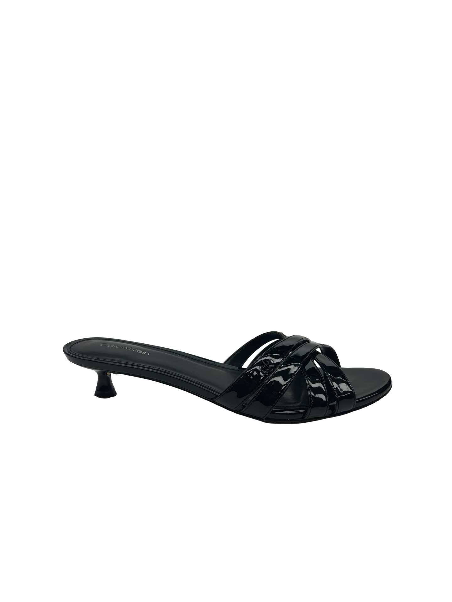 Sandals Heels Kitten By Calvin Klein In Black, Size:9.5