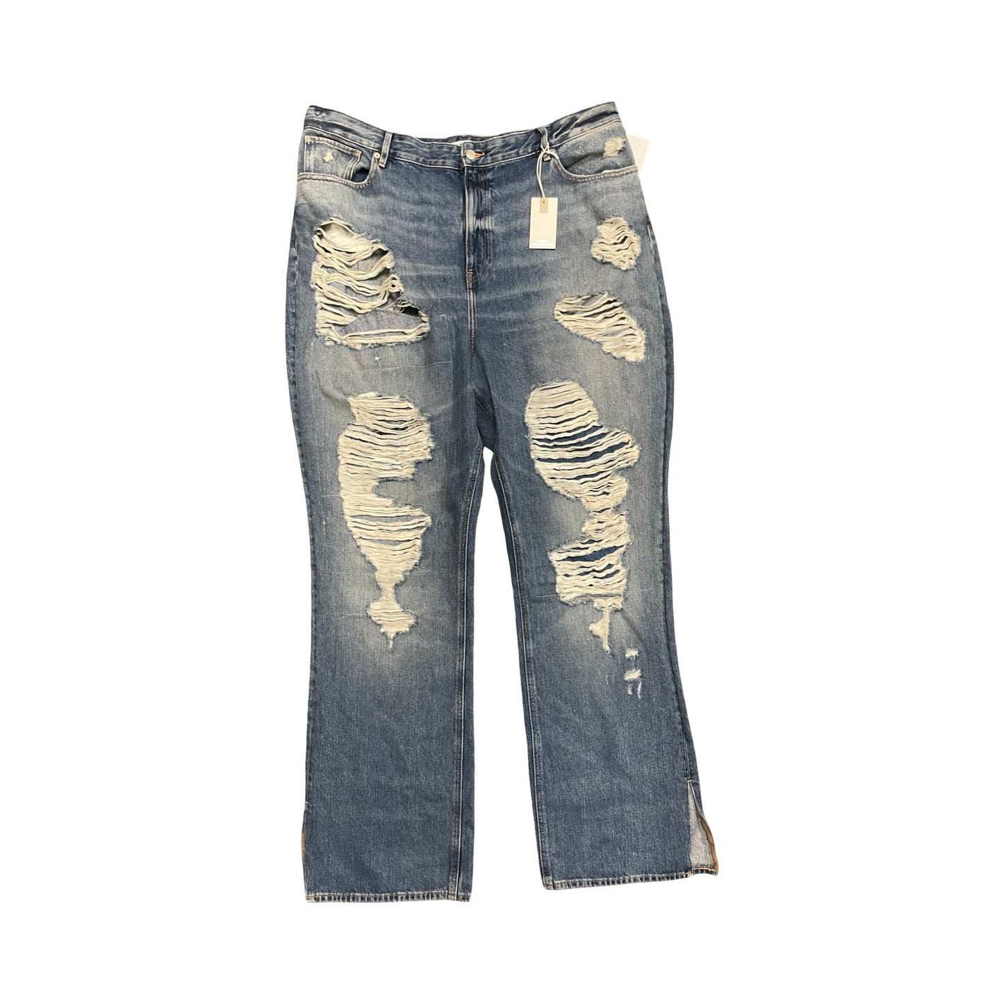 Jeans Straight By Good American In Blue Denim, Size:20