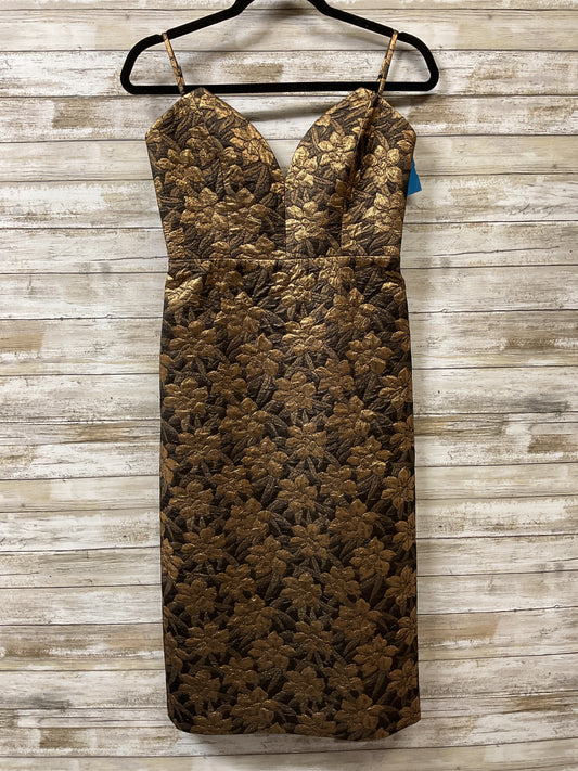 Dress Party Midi By Cma In Black & Gold, Size:2