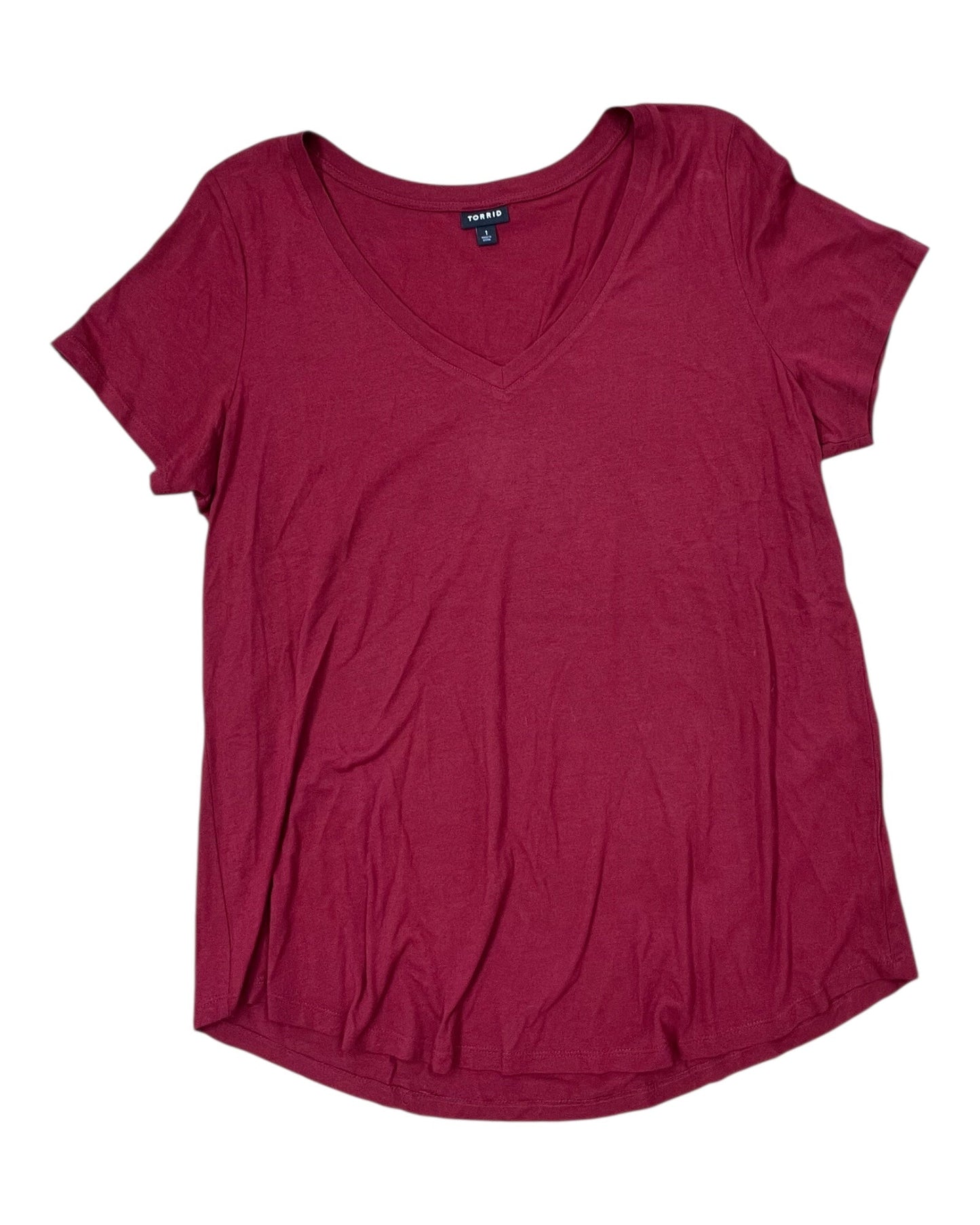 Top Ss Basic By Torrid In Red, Size:1X
