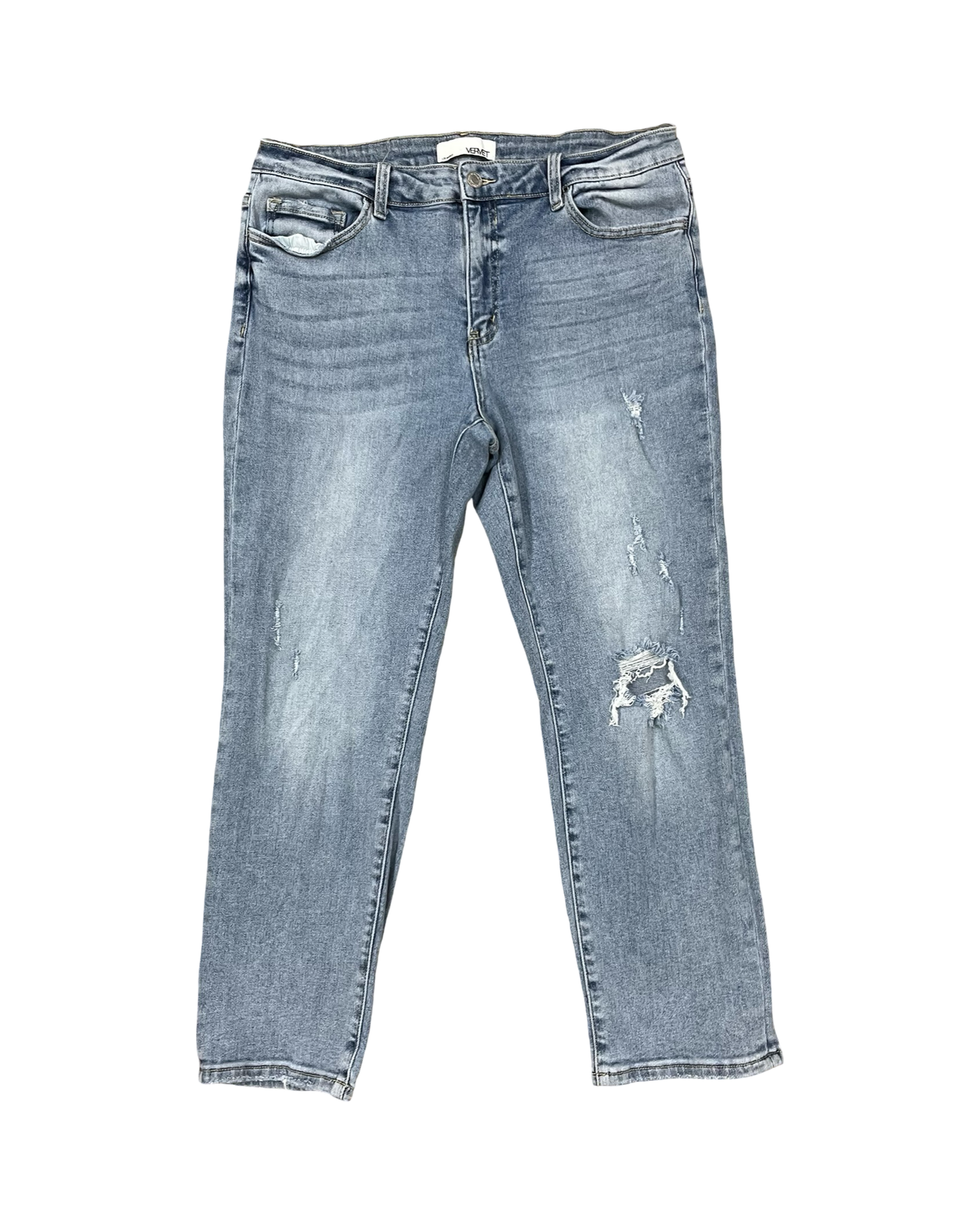 Jeans Cropped By Vervet In Blue Denim, Size:14