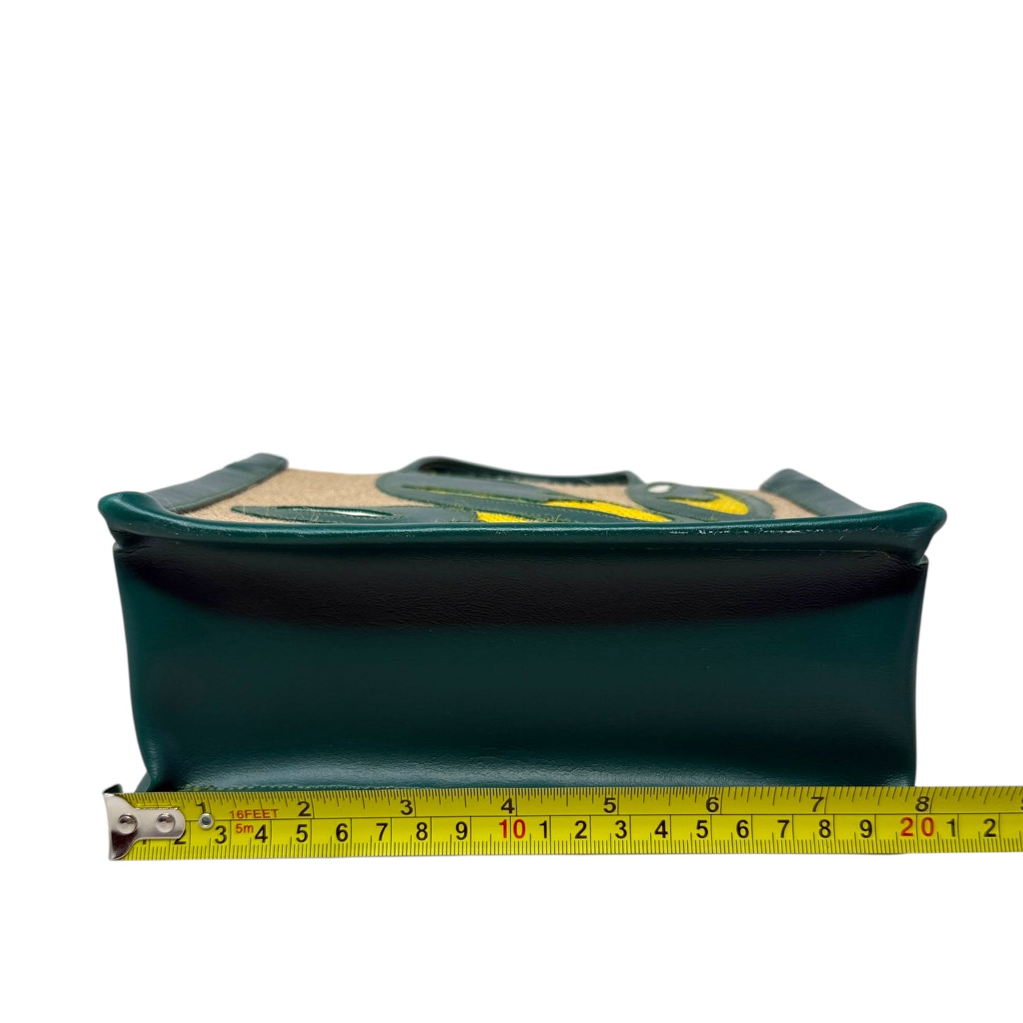 The Pride of Barbados Mini Floral Jute & Faux Leather Tote By Olaniyi Luxuries, Size: Small