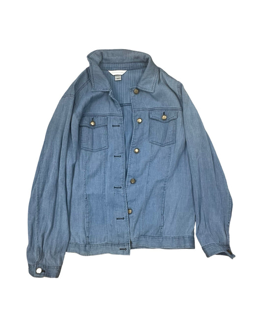 Blouse Ls By Christopher And Banks In Blue, Size:L