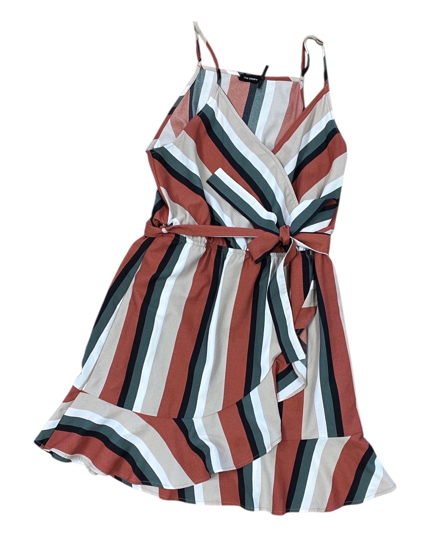 Dress Work By Blu Pepper In Orange & White, Size:L