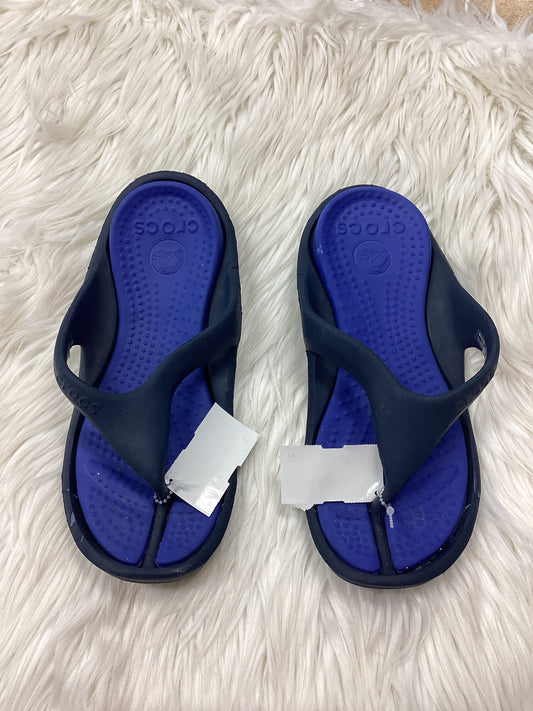 Sandals Flip Flops By Crocs In Navy, Size:9
