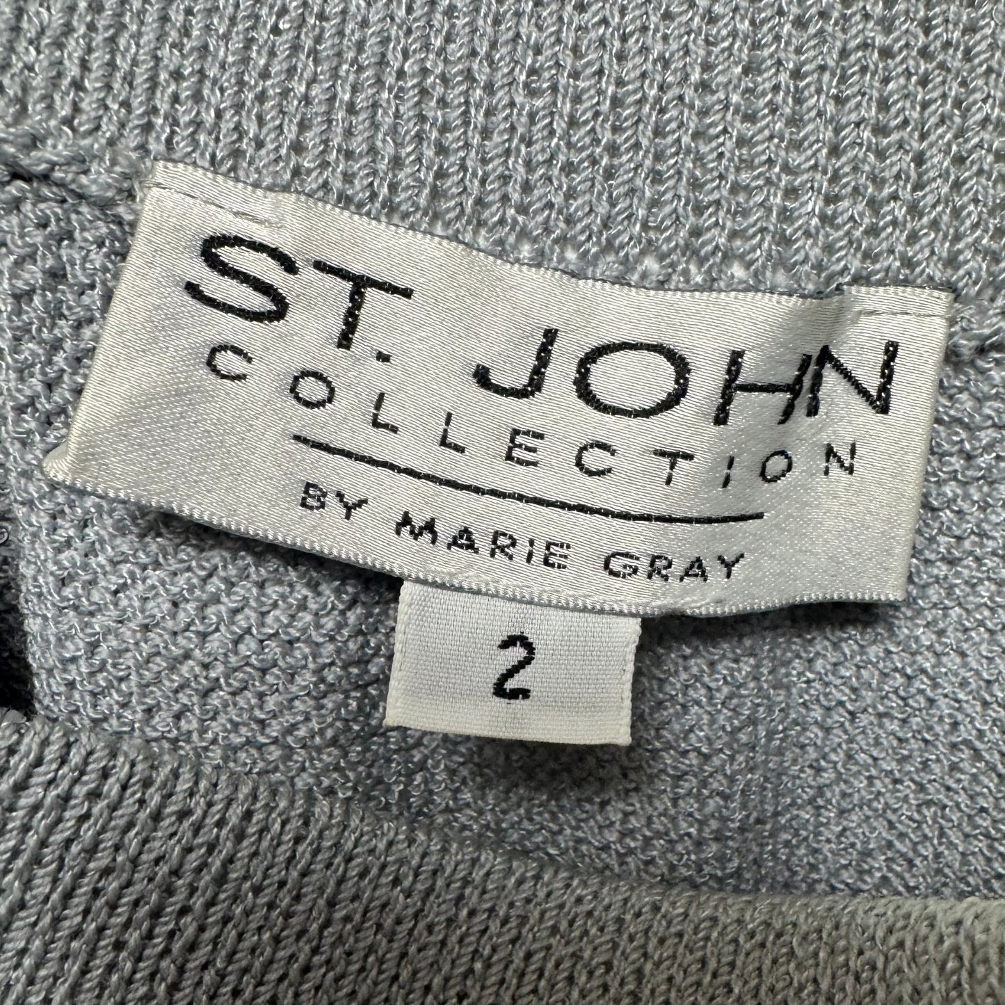 Knit Midi Skirt Luxury Designer By St John Collection In Grey, Size: 2