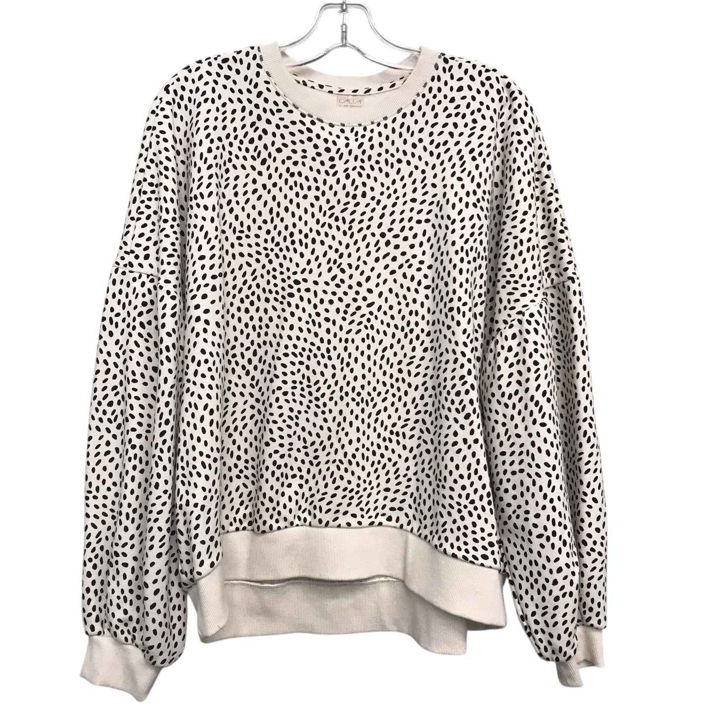 Athletic Sweatshirt Crewneck By Calia In Polkadot Pattern, Size:L