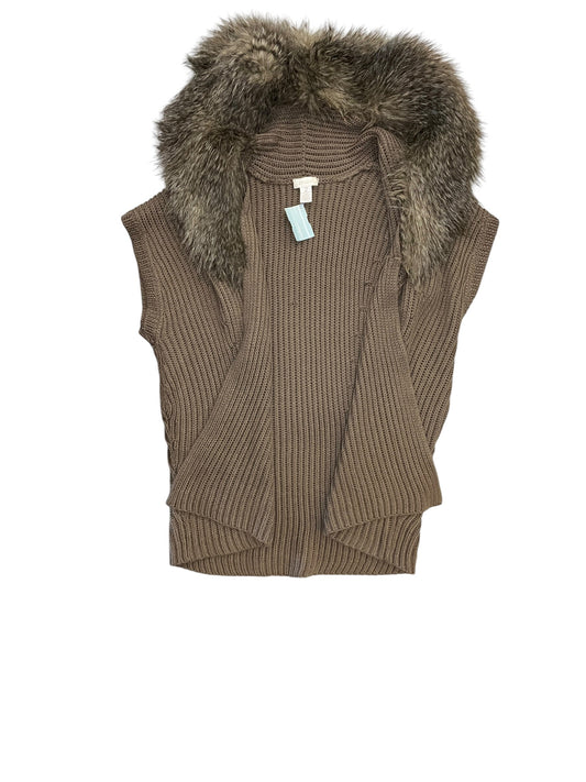 Vest Sweater By Chicos In Brown, Size:L