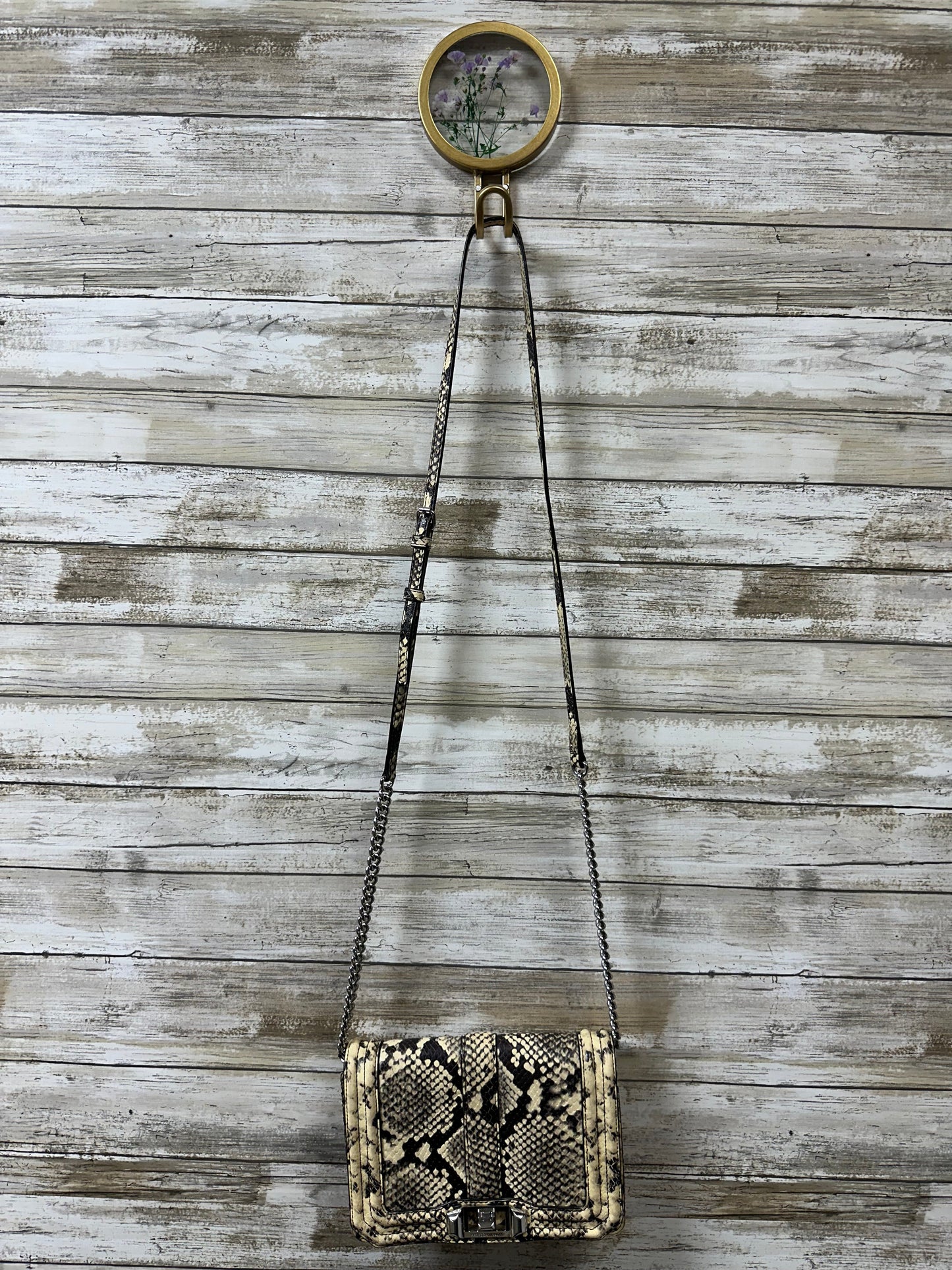 Crossbody Designer By Rebecca Minkoff In Snakeskin Print, Size:Small