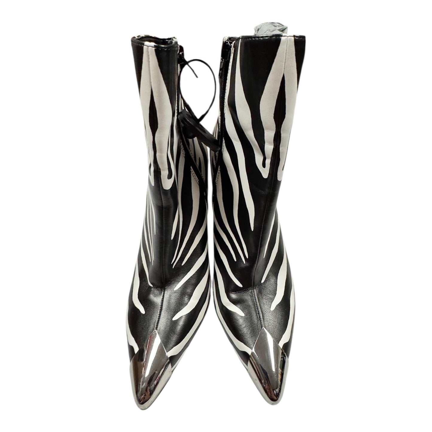 Boots Ankle Heels By Inc In Black & White, Size:10