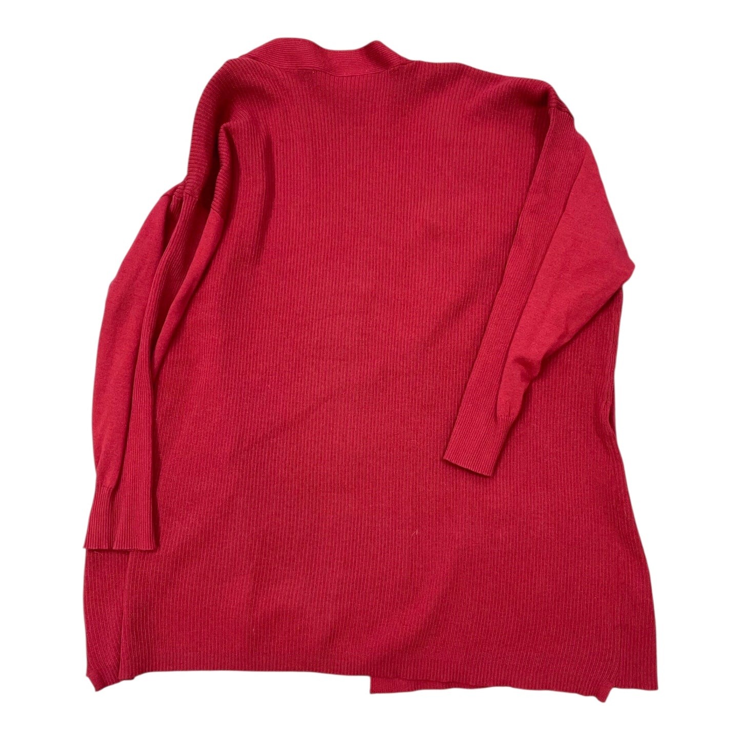 Sweater Cardigan By Terra & Sky In Red, Size:4X