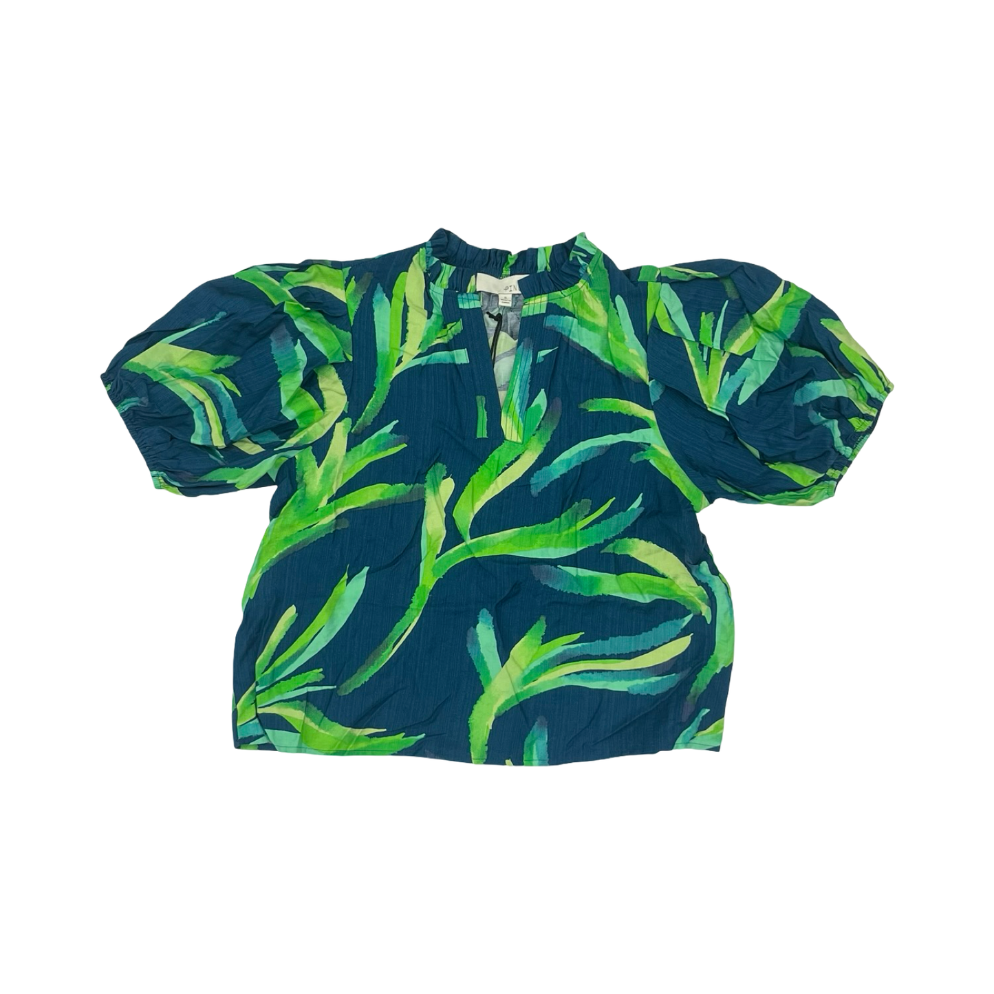 Blouse Ss By Pinch In Blue & Green, Size:S