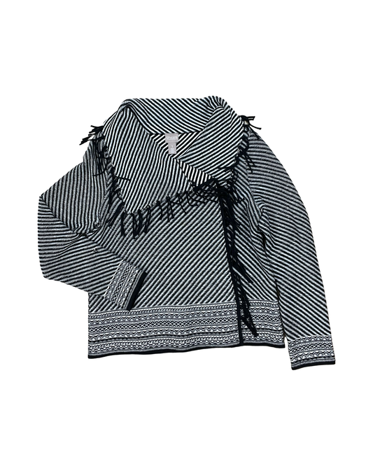 Cardigan By Chicos In Black & White, Size:M