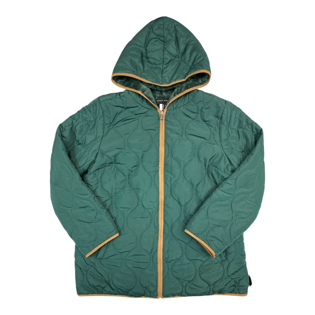 Jacket Puffer & Quilted By Susan Graver In Green, Size:L