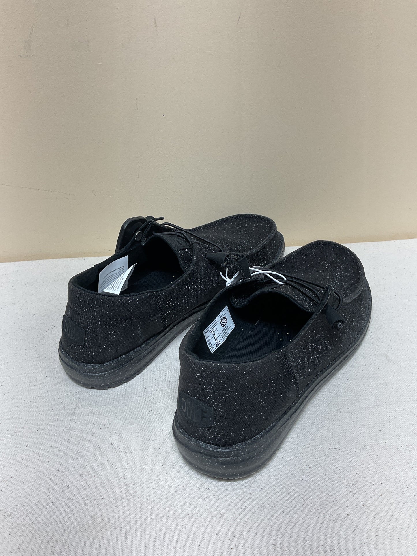 Shoes Flats By Hey Dude In Black, Size:12