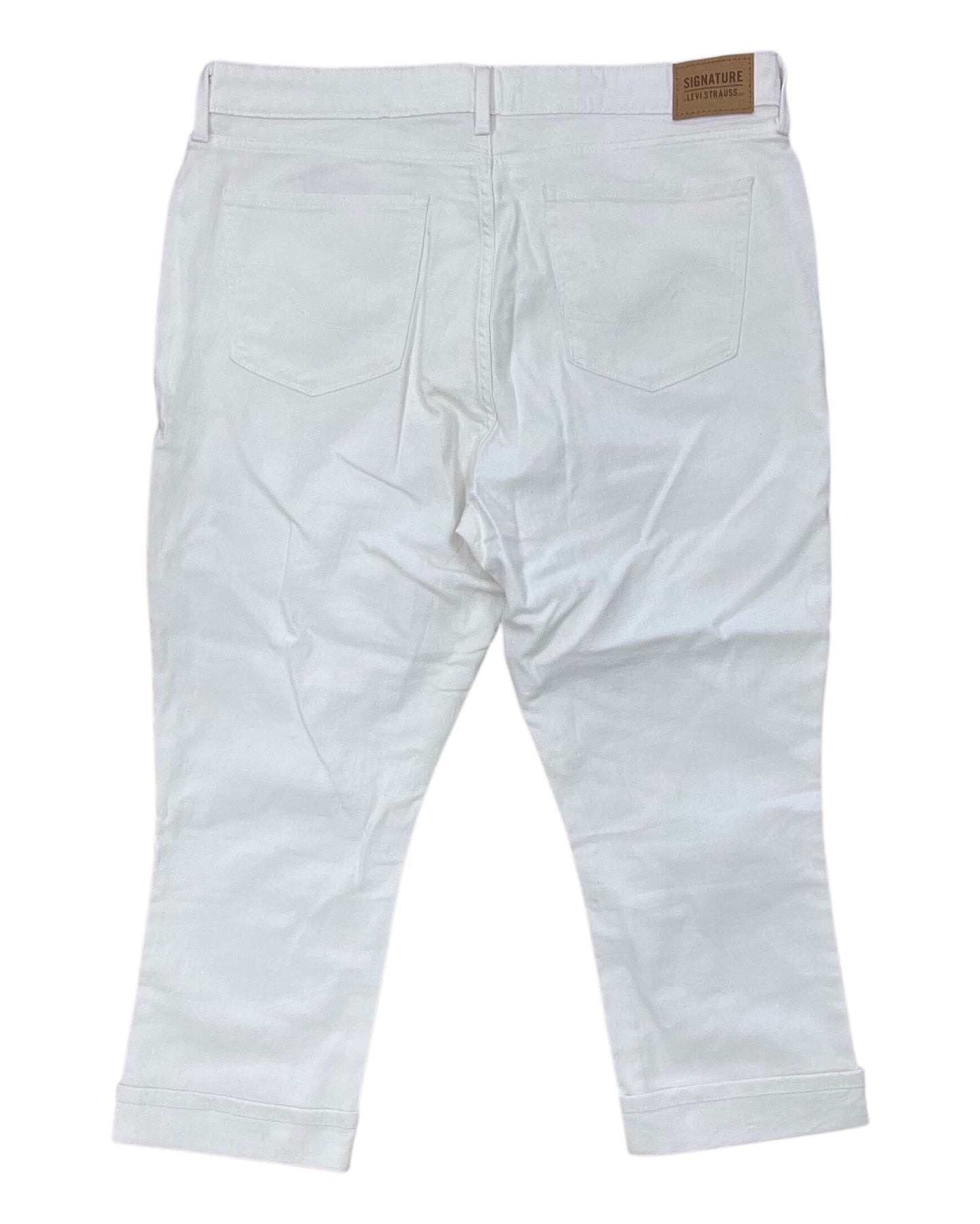 Jeans Cropped By Levis In White Denim, Size:16