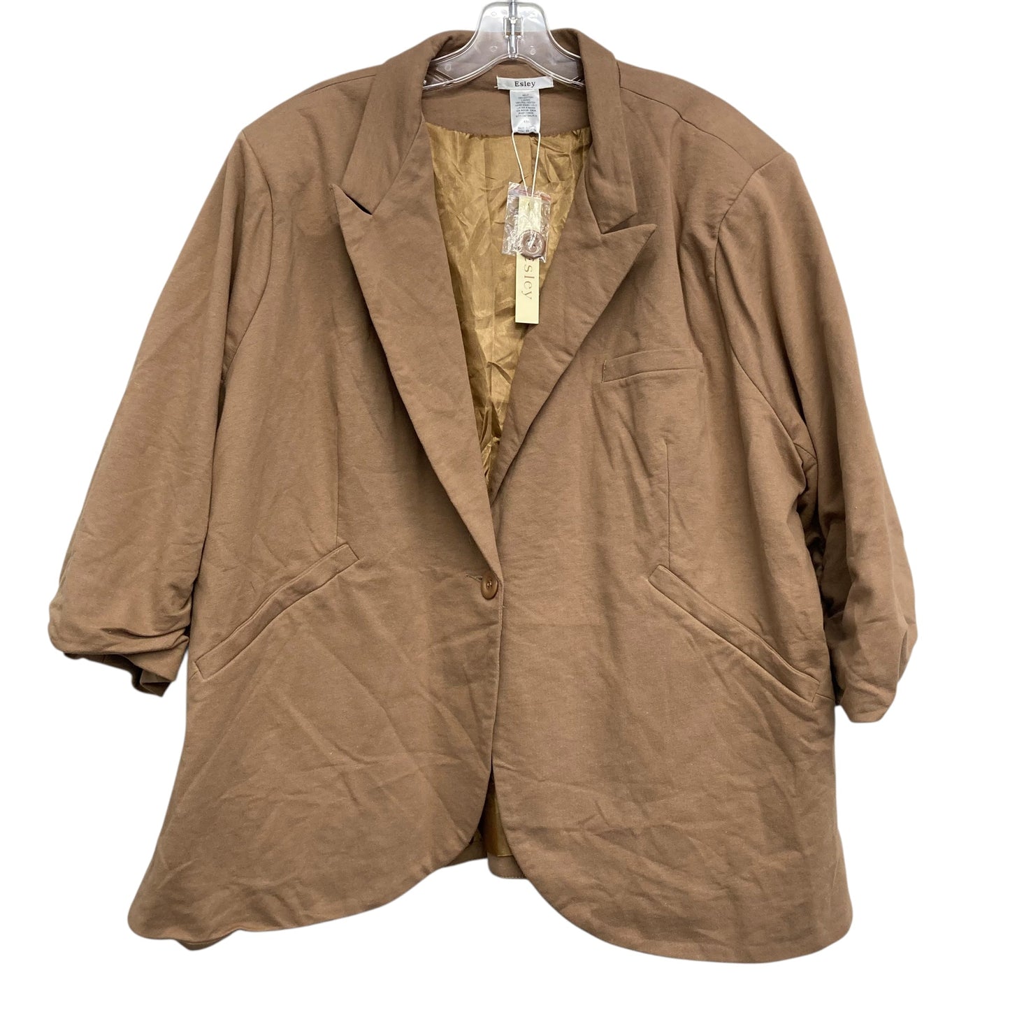 Blazer By Esley In Tan, Size:4X