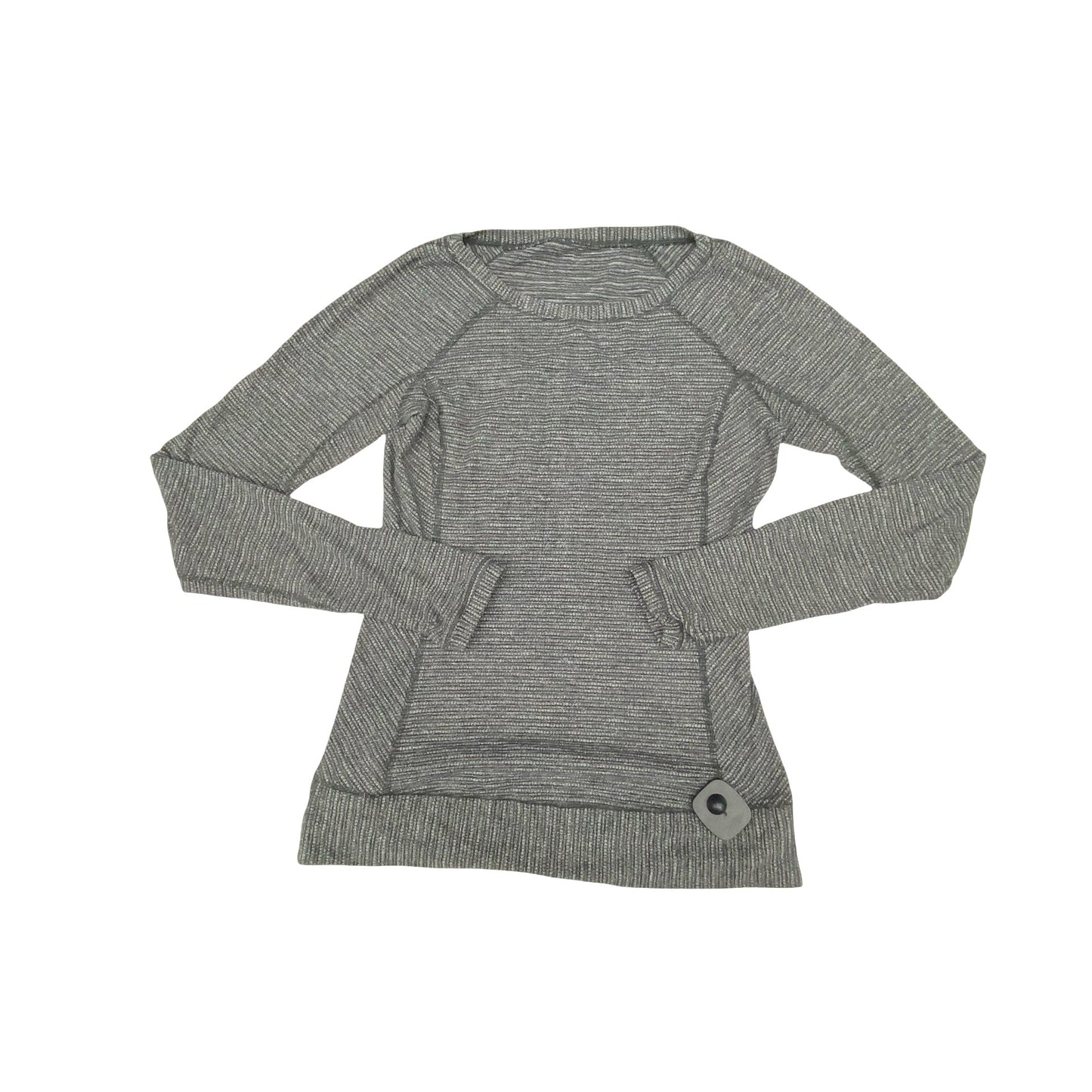 Athletic Top Ls Collar By Lululemon In Black & Grey, Size:6