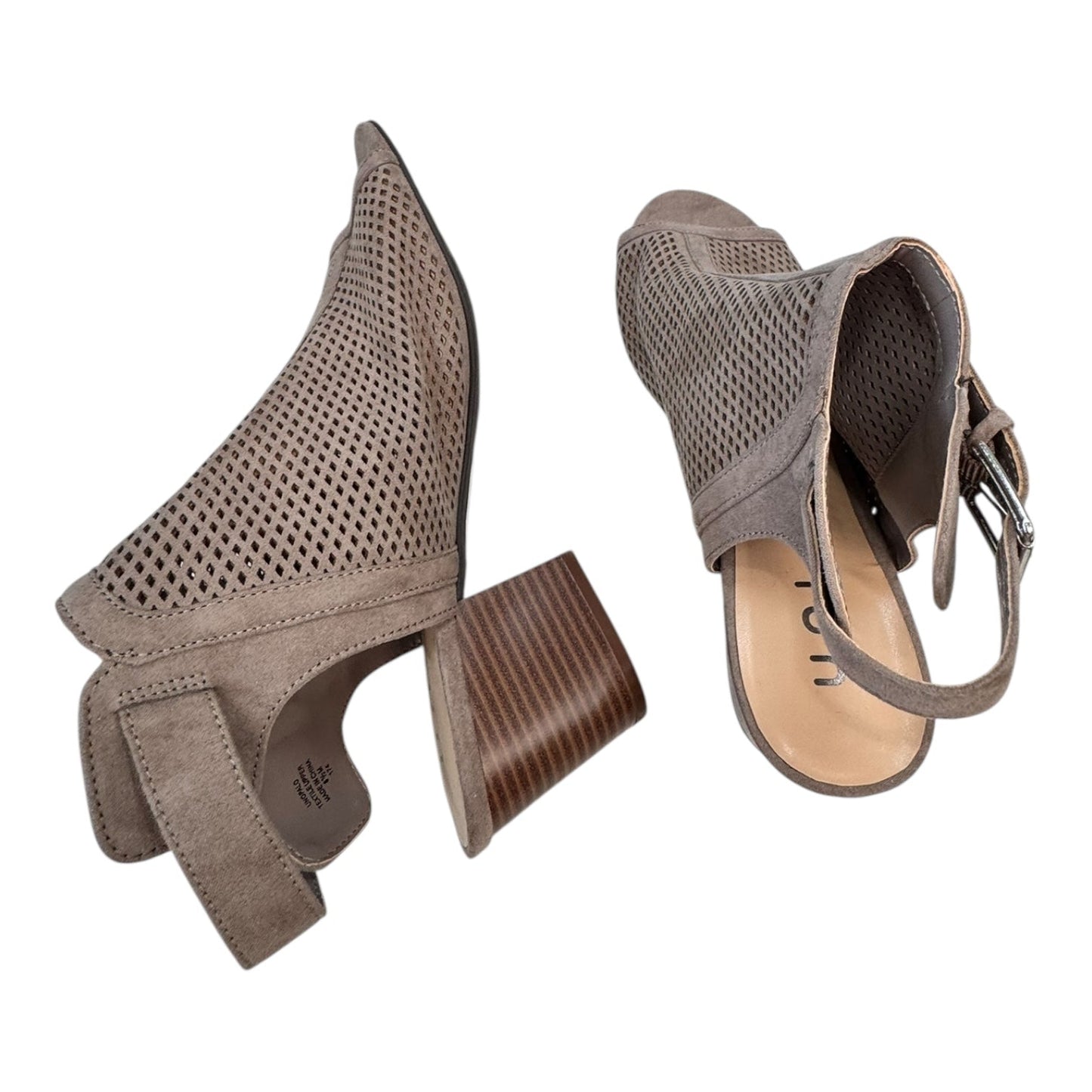 Sandals Heels Block By Unisa In Brown, Size:8.5