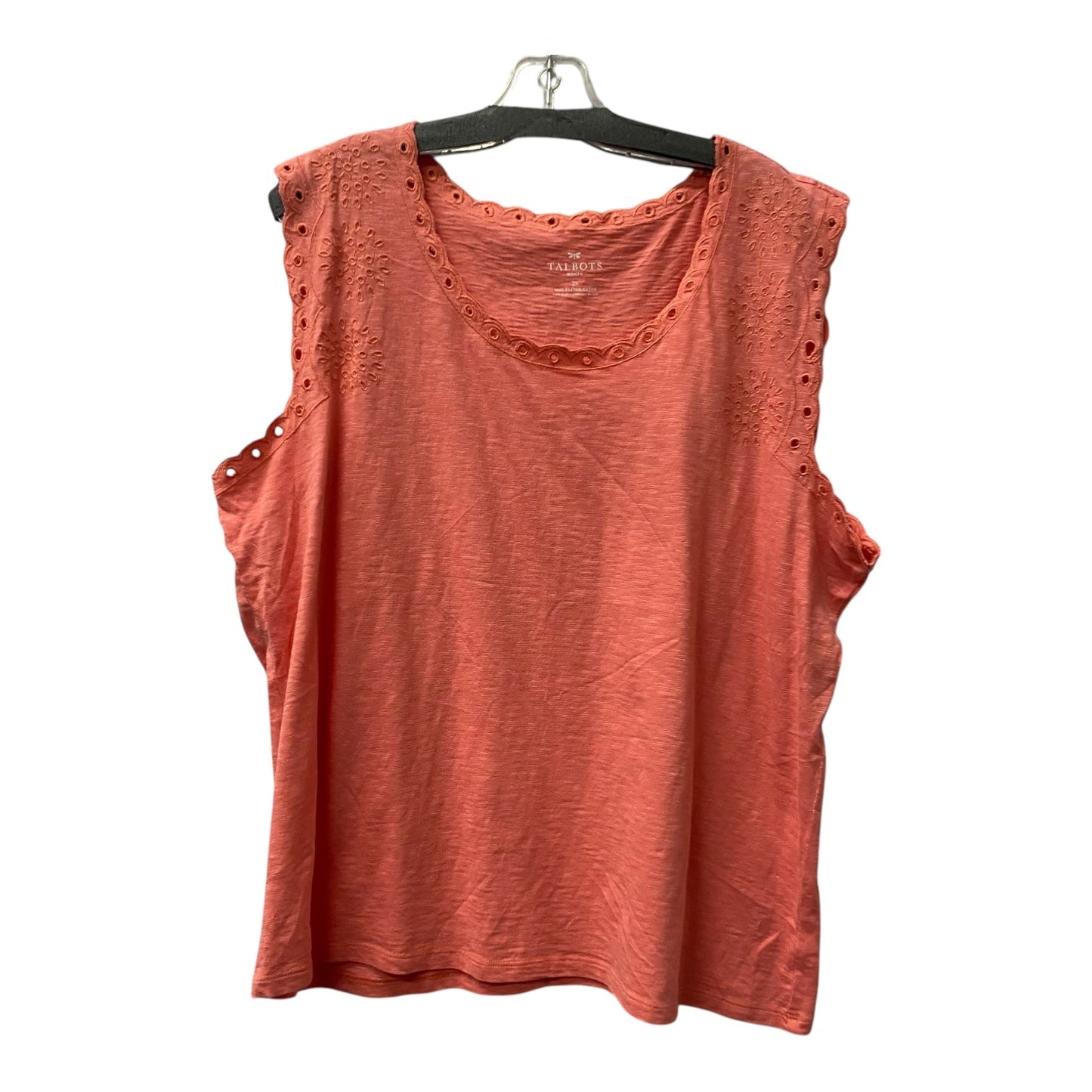 Top Sleeveless By Talbots In Coral, Size:2X