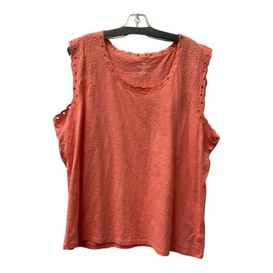 Top Sleeveless By Talbots In Coral, Size:2X