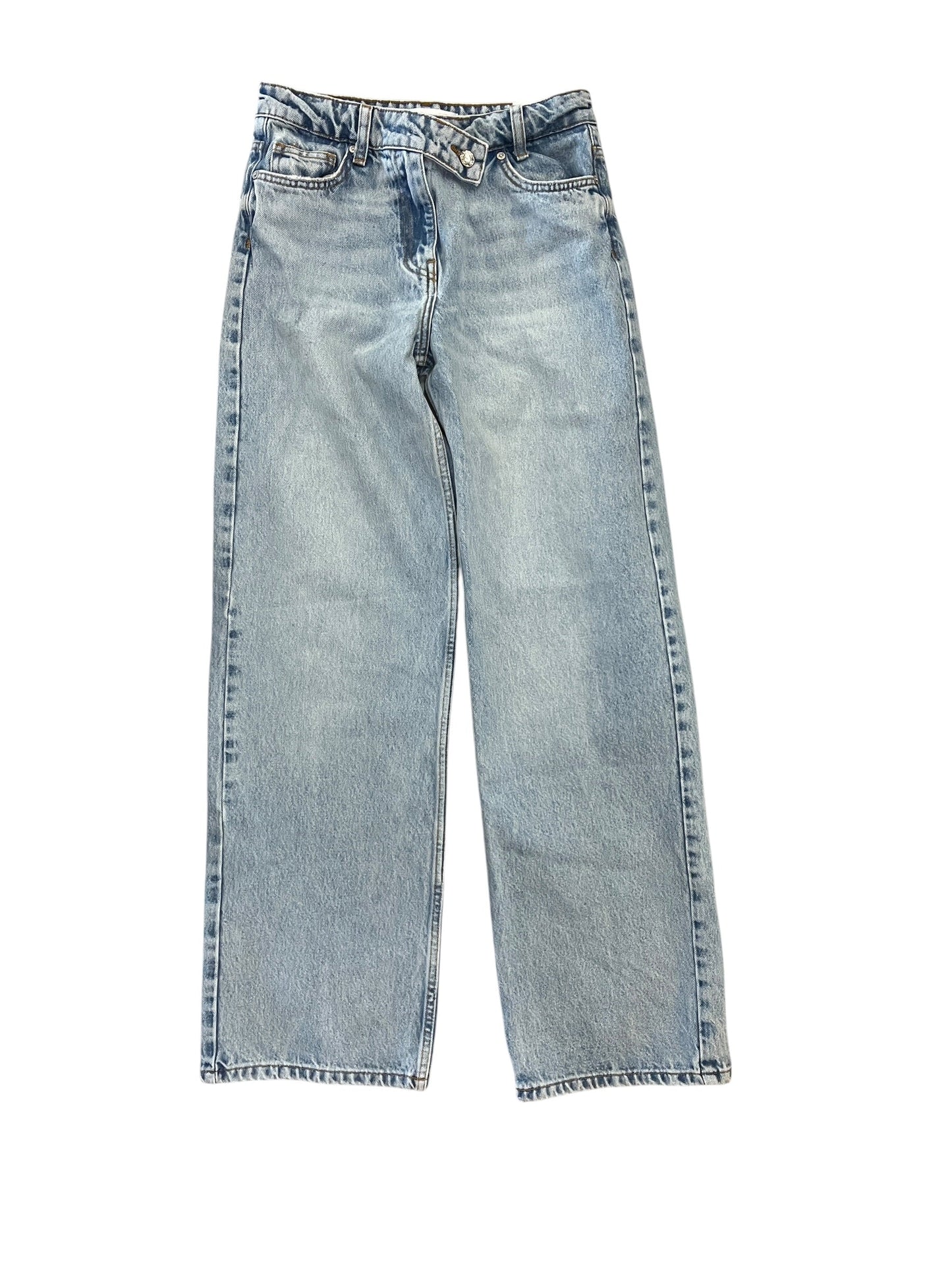 Jeans Straight By Zara In Blue Denim, Size:2