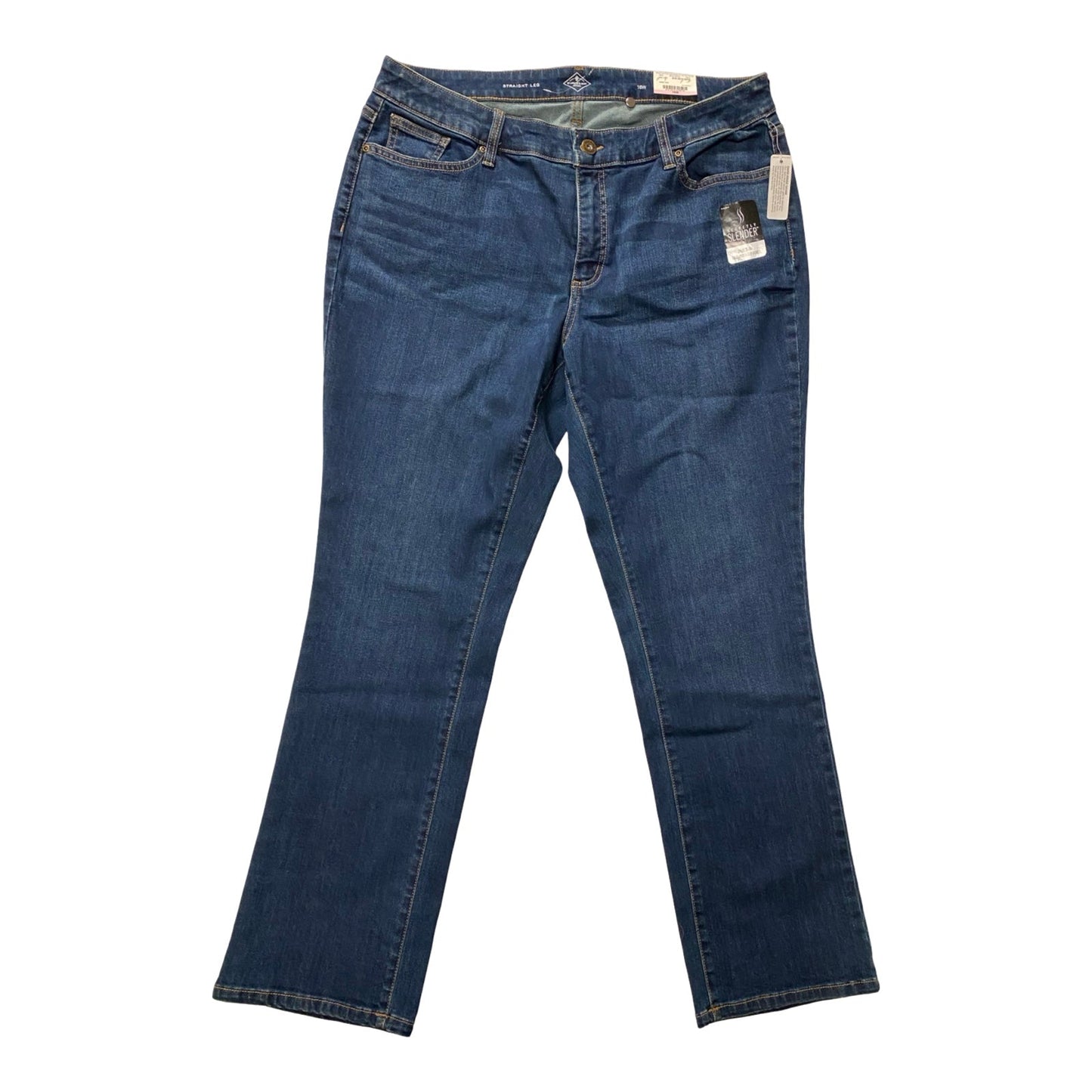 Jeans Straight By St Johns Bay In Blue Denim, Size:16