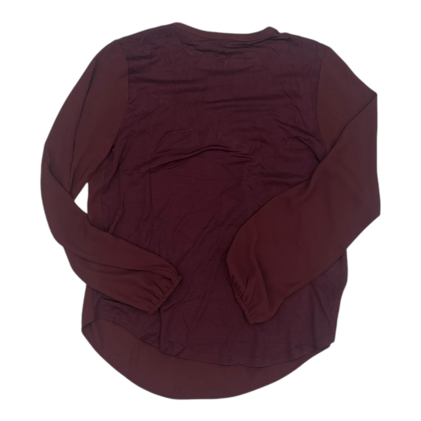 Blouse Ls By Loft In Maroon, Size:S