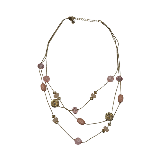 Necklace Layered By Clothes Mentor In Gold & Pink