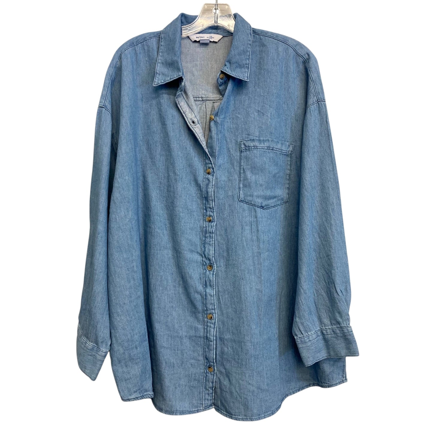Top Ls Basic By Old Navy In Blue Denim, Size:Xl
