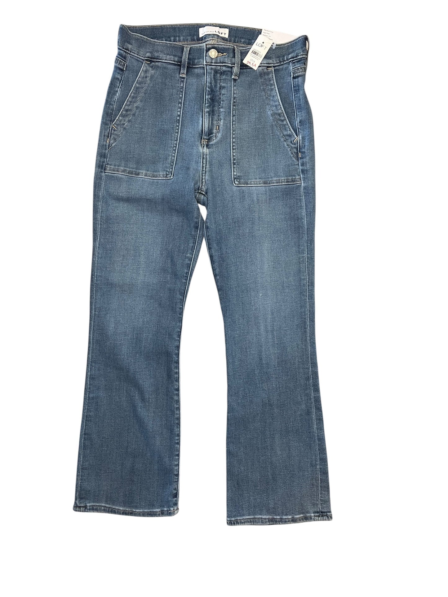 Jeans Wide Leg By Loft In Blue Denim, Size:4