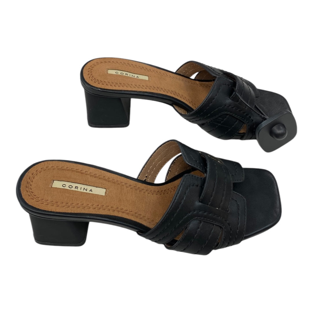Sandals Heels Block By Corina  In Black, Size:6