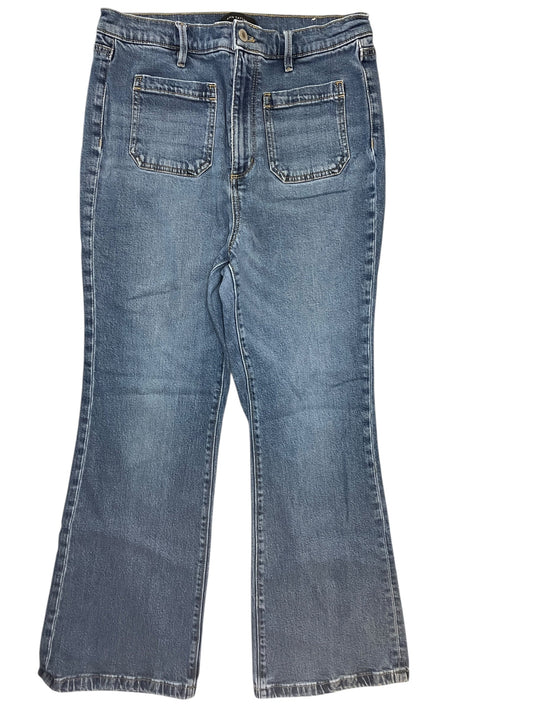 Jeans Flared By Ann Taylor In Blue Denim, Size:12P