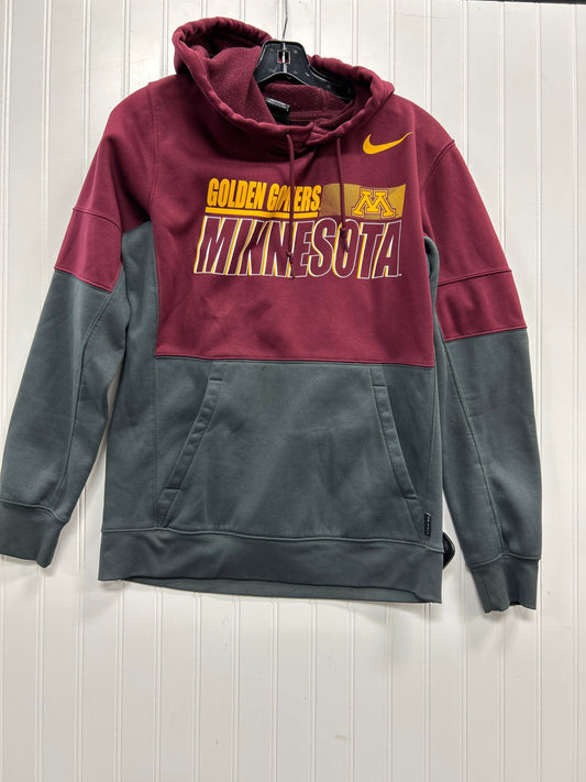 Athletic Sweatshirt Hoodie By Nike In Maroon, Size:S