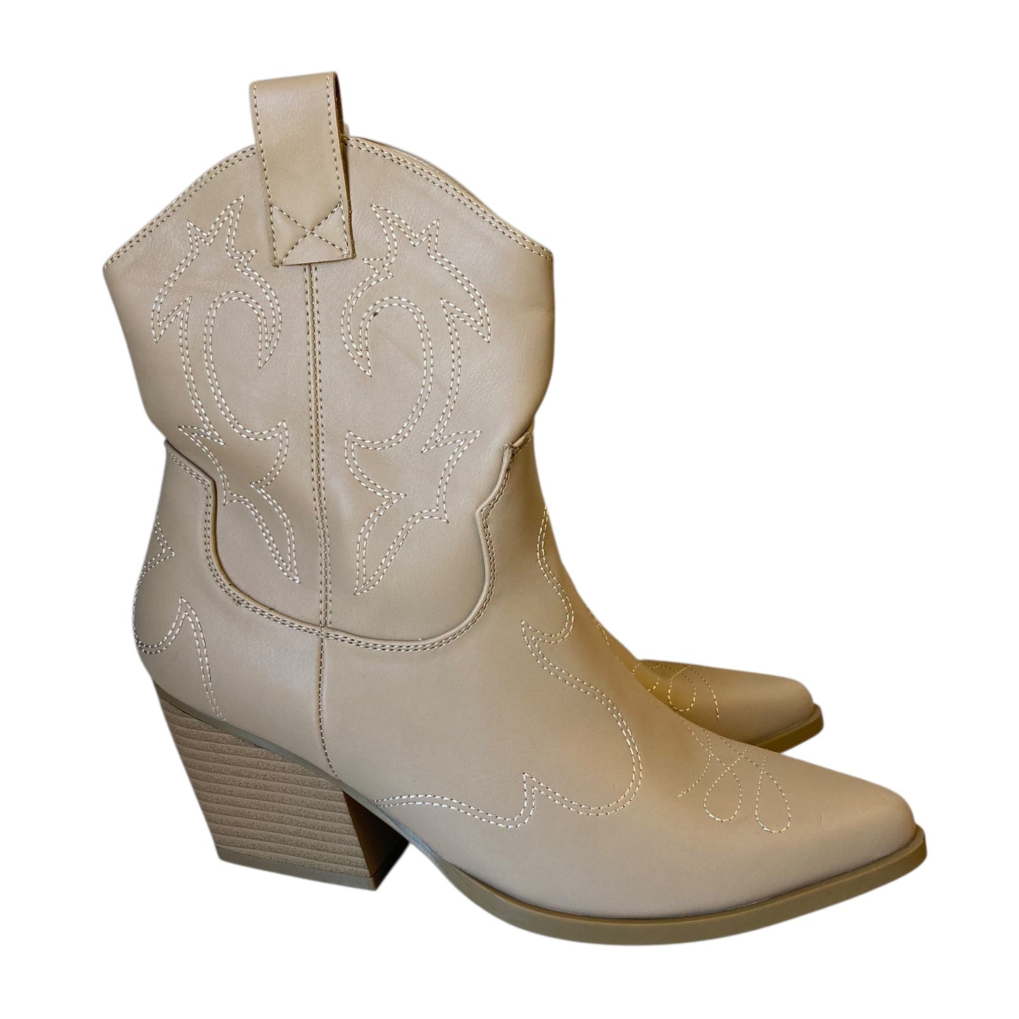 Boots Western By Krush In Tan & White, Size:7