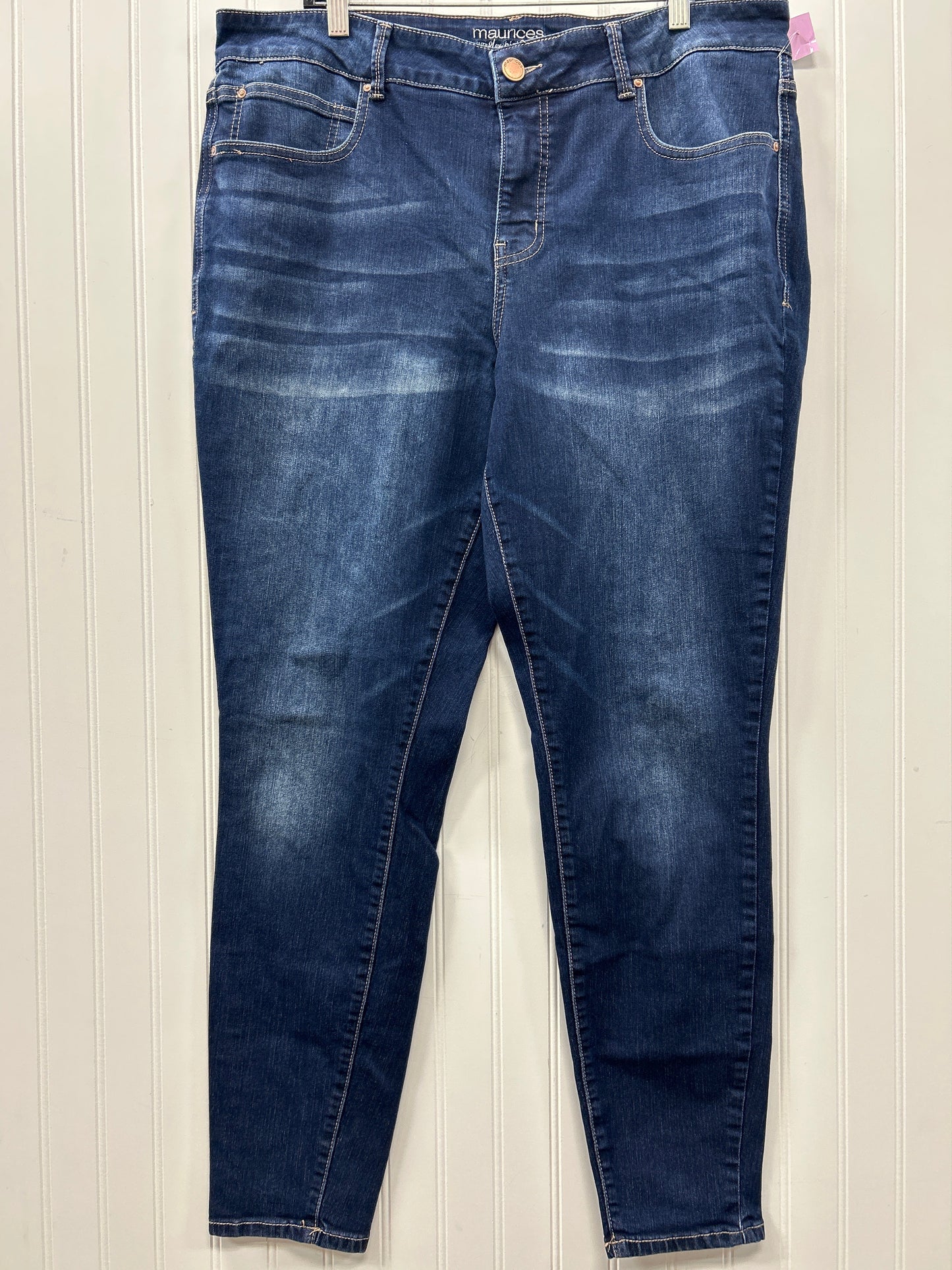 Jeans Skinny By Maurices In Blue Denim, Size:20
