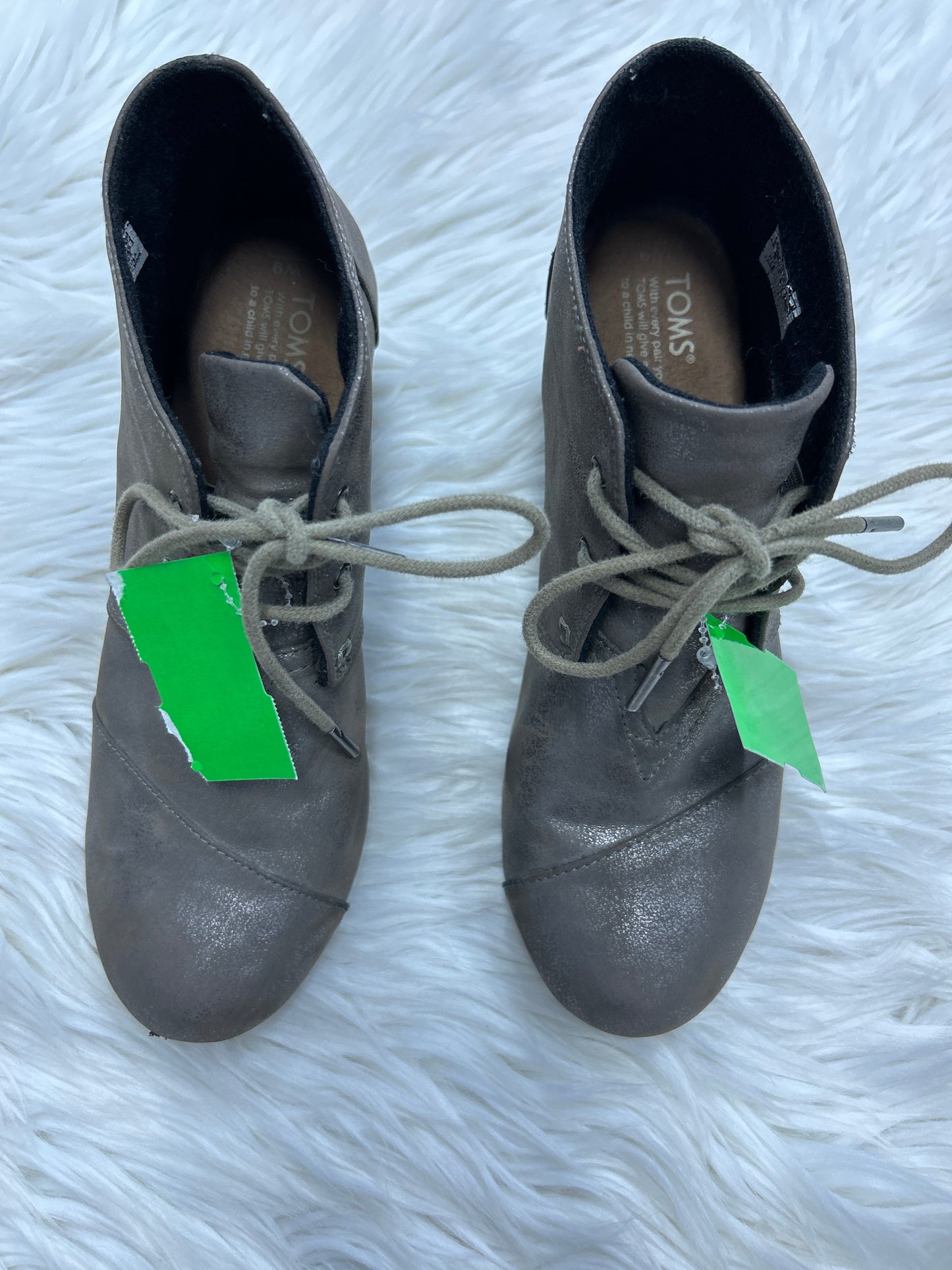Boots Ankle Heels By Toms In Grey, Size:9