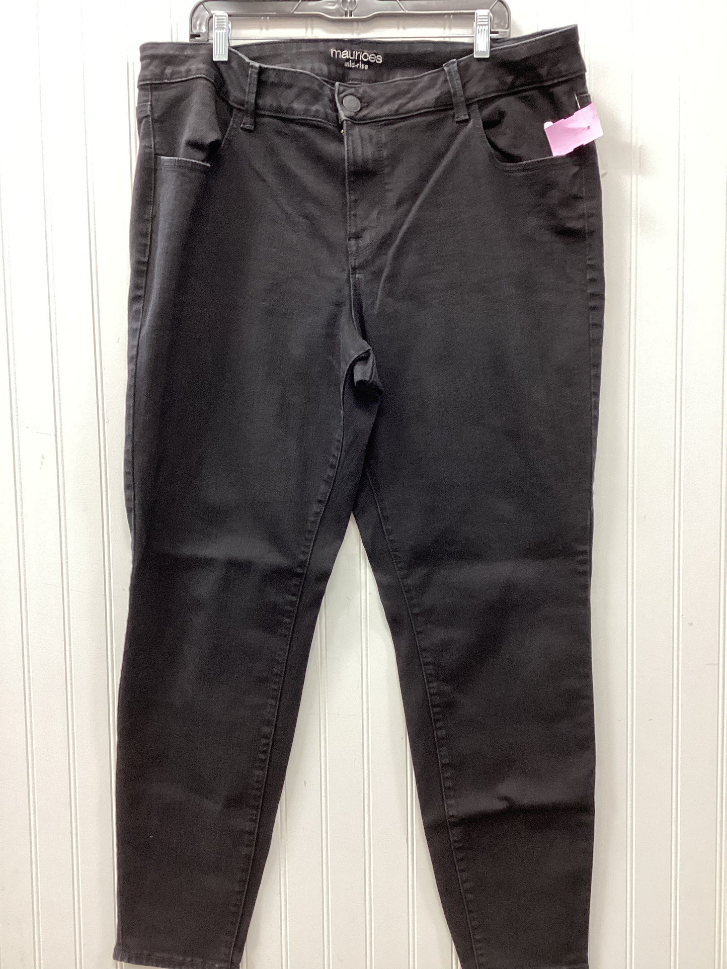 Jeans Straight By Maurices In Black Denim, Size:20