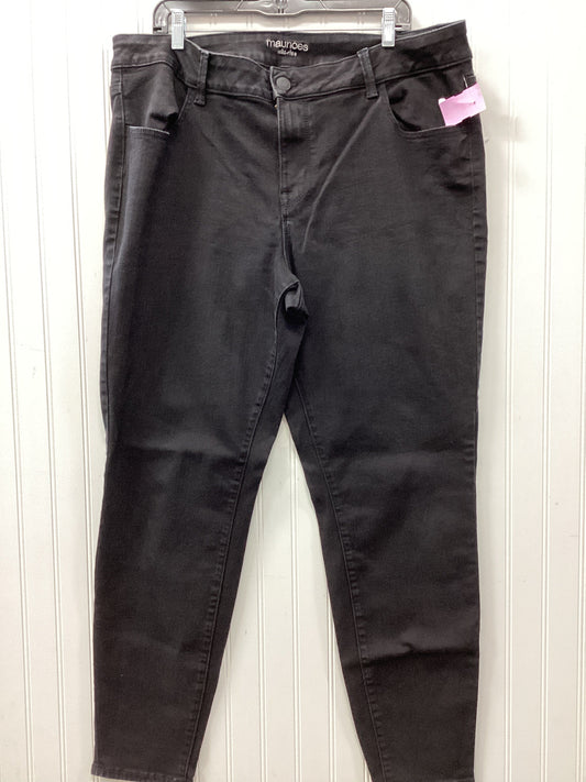 Jeans Straight By Maurices In Black Denim, Size:20