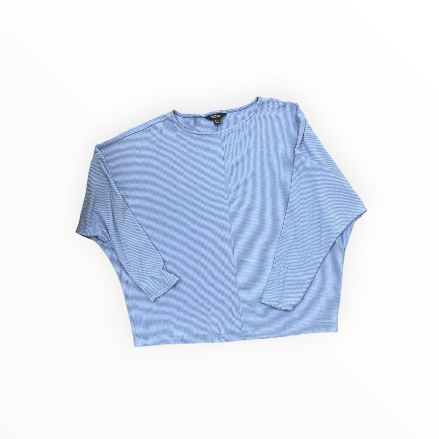Top 3/4 Sleeve By Simply Vera In Blue, Size:2x