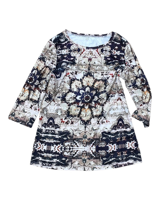 Top 3/4 Sleeve By Clothes Mentor In Tan, Size:M