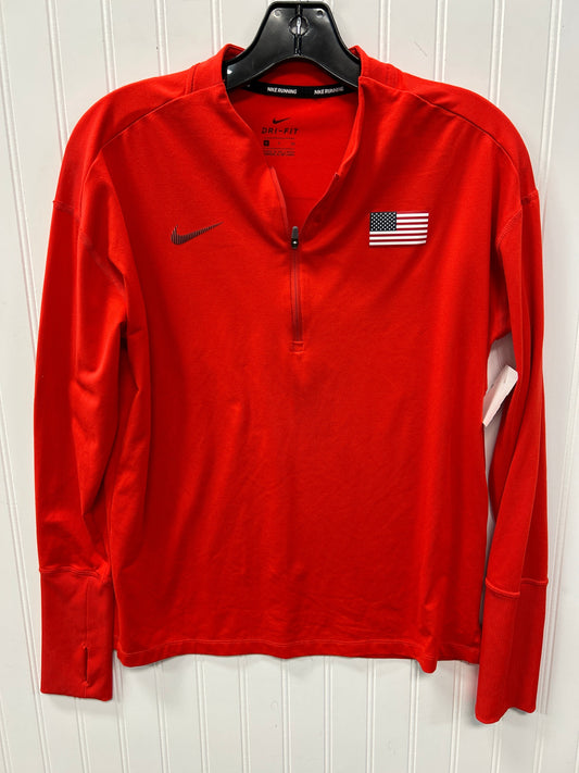 Athletic Top Ls Collar By Nike Apparel In Red, Size:S