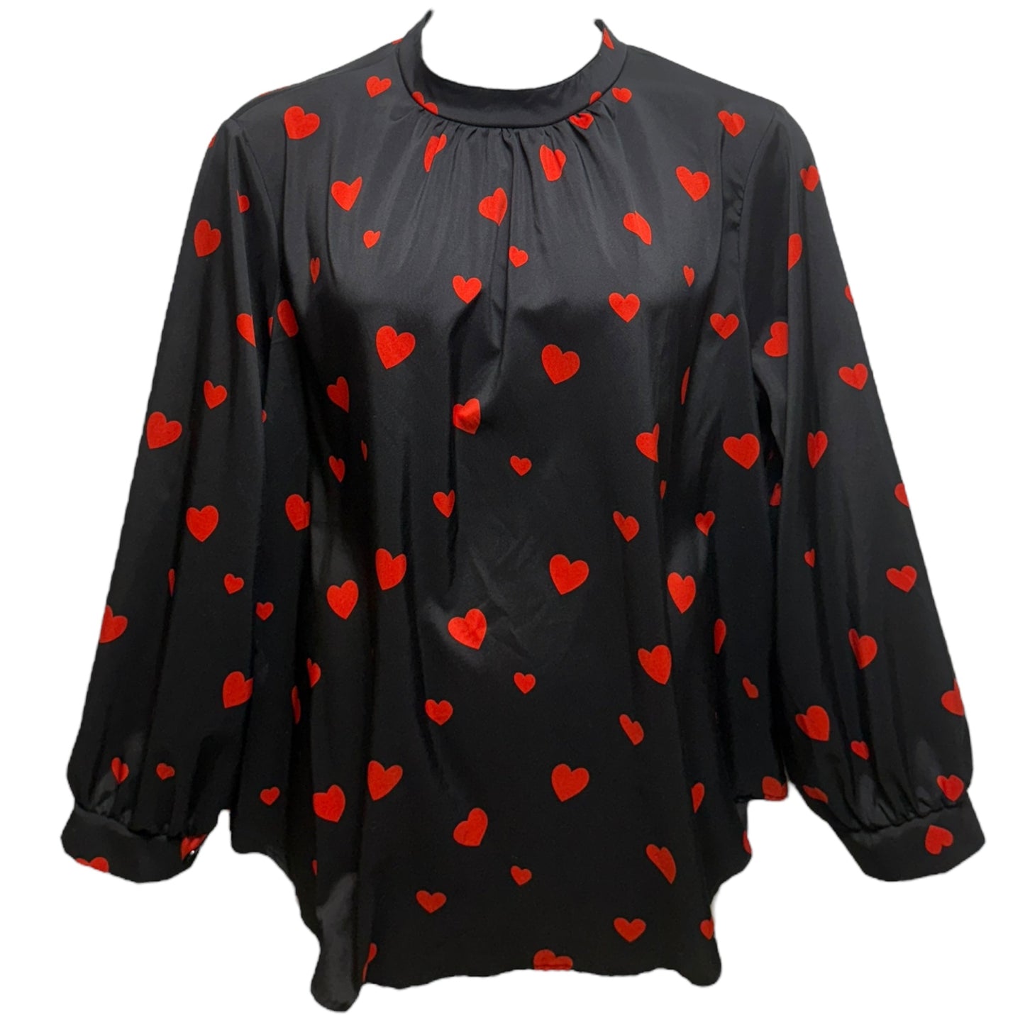 Top Long Sleeve By Shein In Black & Red, Size: 2X