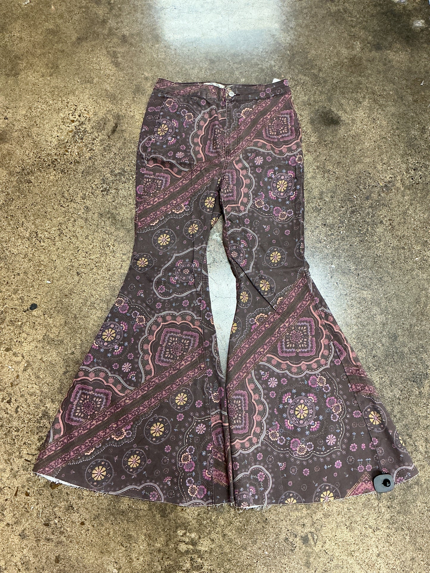 Jeans Flared By We The Free In Brown & Purple, Size:14