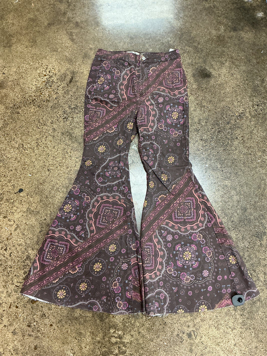 Jeans Flared By We The Free In Brown & Purple, Size:14