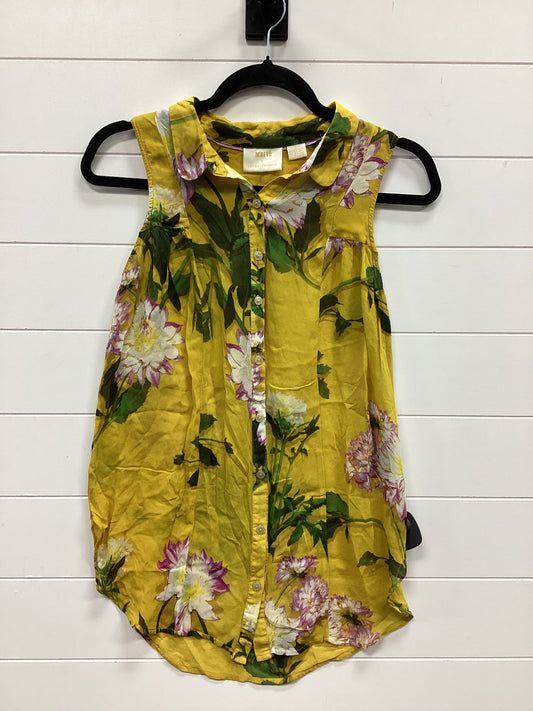 Top Sleeveless By Maeve In Yellow, Size:S
