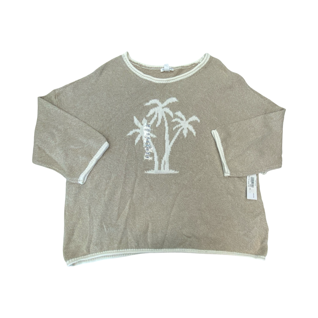 Sweater By Tribal In Tan & White, Size:Xxl