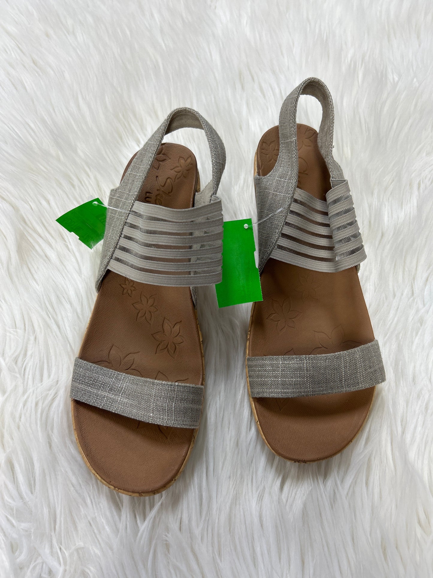 Sandals Heels Wedge By Skechers In Grey, Size:9 NEW